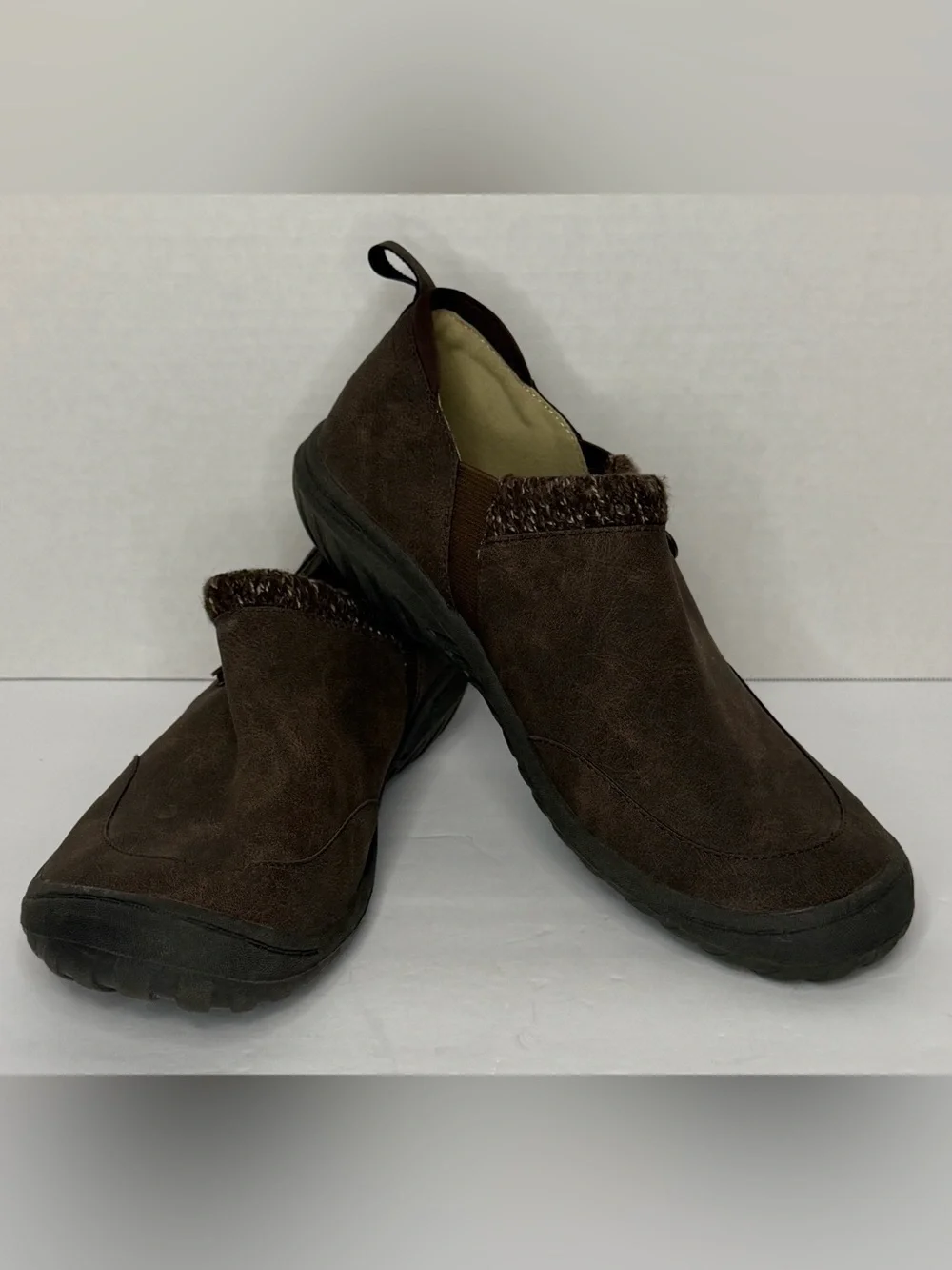 JSPORT Brown Slip On Comfort Shoes Memory Foam 7.5 NWT